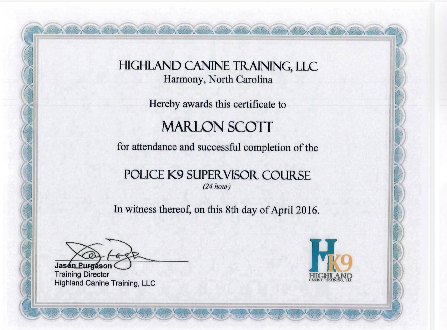 M&M Doggy Resort Certificate 2